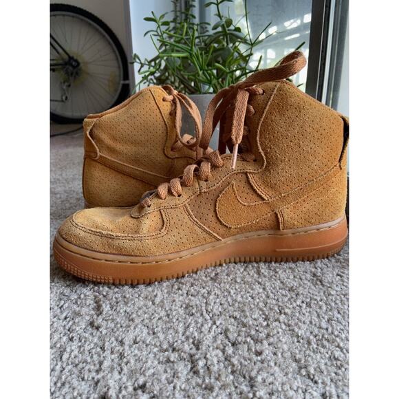 Nike Air Force 1 Hi Suede 'Tawny' Wheat Flax 9 - Picture 4 of 8